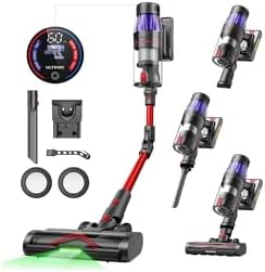 Ultenic Cordless Vacuum Cleaner, 600W 55Kpa 60Mins Vacuum Cleaners for Home, with 180°Bendable Wand, Anti-Tangle Brush, Charging Dock, Stick Vacuum Cordless for Pet Hair/Carpet/Floor/Car