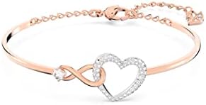 Swarovski Infinity Heart Jewelry Collection, Necklaces and Bracelets, Rose Gold & Rhodium Tone Finish, Clear Crystals