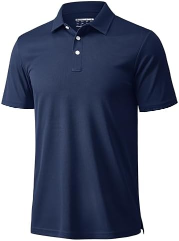 MAGCOMSEN Men's Polo Shirts 3 Buttons Casual Work T Shirts Quick Dry Short Sleeve Golf Shirt Pique Jersey Outdoor Performance