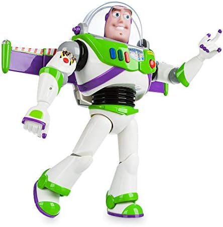Disney Store Official Buzz Lightyear Interactive Talking Action Figure from Toy Story, Features 10+ English Phrases, Interacts with Other Figures and Toys