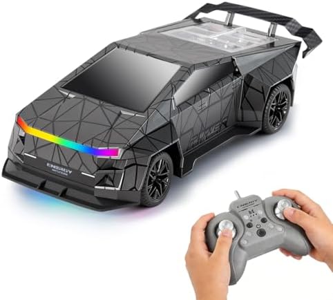 Remote Control Car，All Terrain 2.4GHz RC Truck for 3-12 Year Old Boys, Electric Vehicle RC Car with LED Lights for Kids, Birthday Gifts for Kids (Gray)