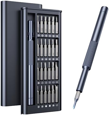 AXTH 25-in-1 Small Precision Screwdriver Set, Professional Magnetic Mini Repair Tool Kit for Phone, Computer, Watch, Laptop, Macbook, Ring Doorbell, Eyeglass, Electronic, [Bearing Steel] Screw Driver