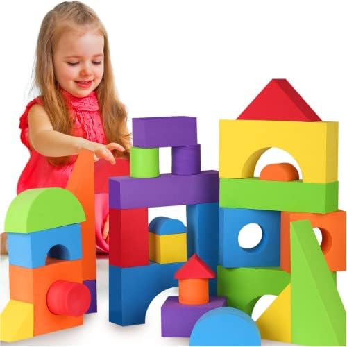 LOLO TOYS Large Building Foam Blocks for Toddlers – Giant Jumbo Big Building Blocks (30 Pieces)