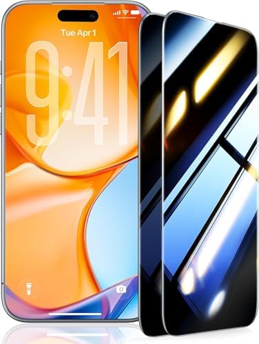UltraGlass TOP 9H+ Armor for iPhone 16 Pro Max Privacy Screen Protector [NO.1 Military Grade Shatterproof] Privacy Screen iPhone 16 Pro Max Tempered Glass [100% Anti Spy & Longest Durable] 2 Pack