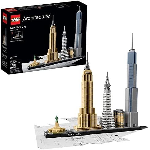 LEGO Architecture New York City Model Kit - Bedroom or Office Decor for Kids & Adults, Ages 12+ - Building Blocks to Display - NYC Gift & Souvenir Ideas - 21028
