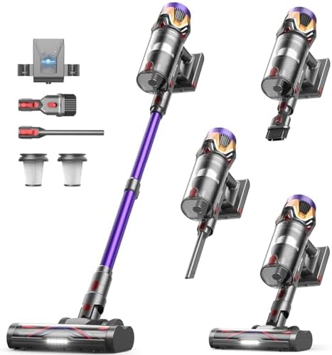 Cordless Vacuum Cleaner 55Kpa/650W/70Mins,1.8L Self Standing Stick Vacuum,Upgraded Vacuum Cordless with Hurricane Mode,Touch Screen,Anti-Tangle Wireless Vacuum,Vacuum Cleaners for Home/Pet Hair/Carpet