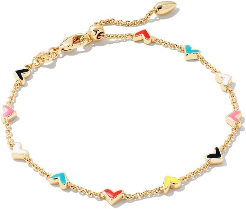 Kendra Scott Haven Heart Gold Chain Bracelet in Multi Mix, Fashion Jewelry for Women