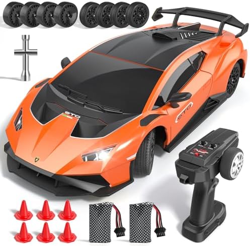 Lamborghini Remote Control Car, 1:18 Scale Officially Licensed Lambo Toy Car, 35KM/H High Speed Fast RC Drift Car with LED Light 2.4GHz Model Cars for Boys Girls Kids Adults Birthday Ideas Gift