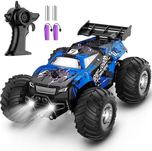 Remote Control Car, All-terrain Remote Control Truck for Boys 8-12, Headlight, Dual Motors, 1:20, 10KM/H, 2.4GHZ, Speed-friendly, Sturdy, Rechargeable RC Cars for Christmas, Beginner, Kids 6+