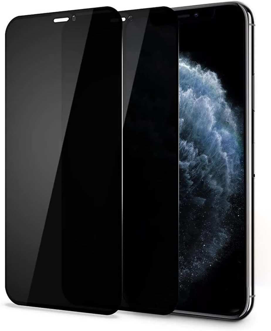 OWRORA Privacy Screen Protector for iPhone 13\/13 Pro\/14, 2.5D Edge Full Coverage Anti-Spy 9H Tempered Glass Screen Protector for iPhone 13\/13 Pro\/14 6.1\u2019-2 Pack