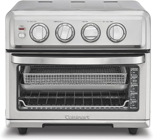 Cuisinart Air Fryer Toaster Oven, 1800W, 8-in-1 with Air Fry, Convection, Broil & Warm, 0.6 Cubic Feet, 60-Minute Timer, TOA-70NAS, Stainless Steel