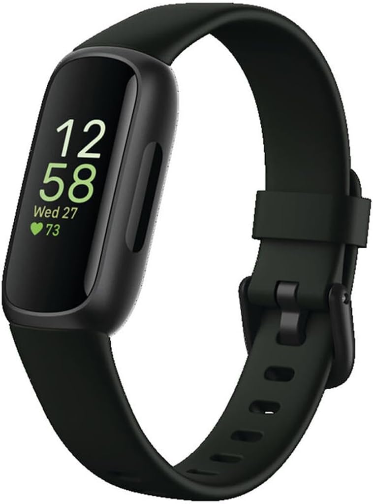 Fitbit Inspire 3 Health &amp;-Fitness-Tracker with Stress Management, Workout Intensity, Sleep Tracking, 24\/7 Heart Rate and more, Midnight Zen\/Black One Size (S &amp; L Bands Included)