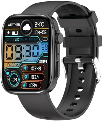 Smart Watches for Men Women, 2.01" HD Screen with 200+ Watch Faces, Heart Rate/SpO2/Sleep Monitor, 123 Sports Modes, IP68 Waterproof Fitness Tracker, Make/Answer Calls, Compatible with Android iPhone