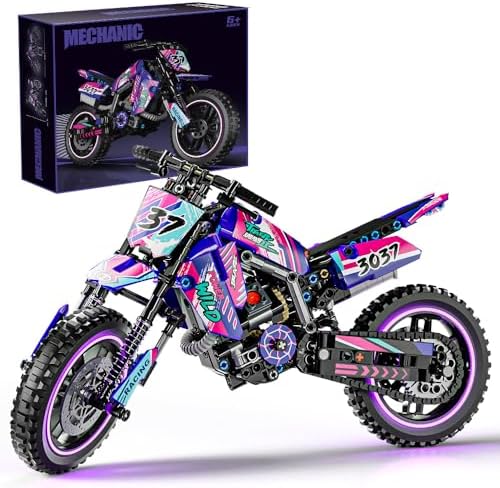 Mesiondy Motorcycle Building Block Set - 476 PCS Collectible Motorcycle Display Model,Motorbike Toy Collection Brick Kit for Adults Kids Boys Ages 6 7 8 9 10 11 12+ Years Old ﻿