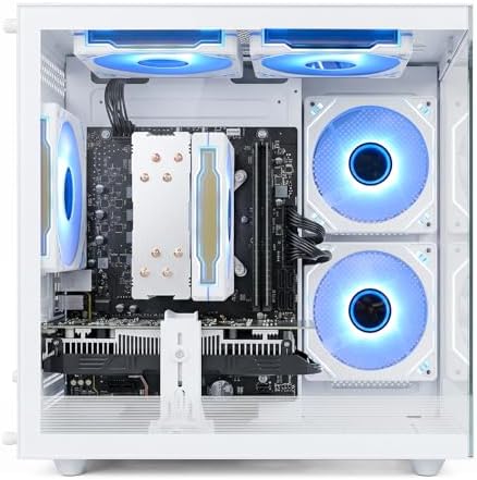 Prebuilt Gaming Desktop Computer | 16G Memory | 512G SSD | AMD Ryzen5 6Cores 3.6G Up to 4.1G | RX 560 4G Graphics Card | Wi-Fi 6 | Gamer PC White