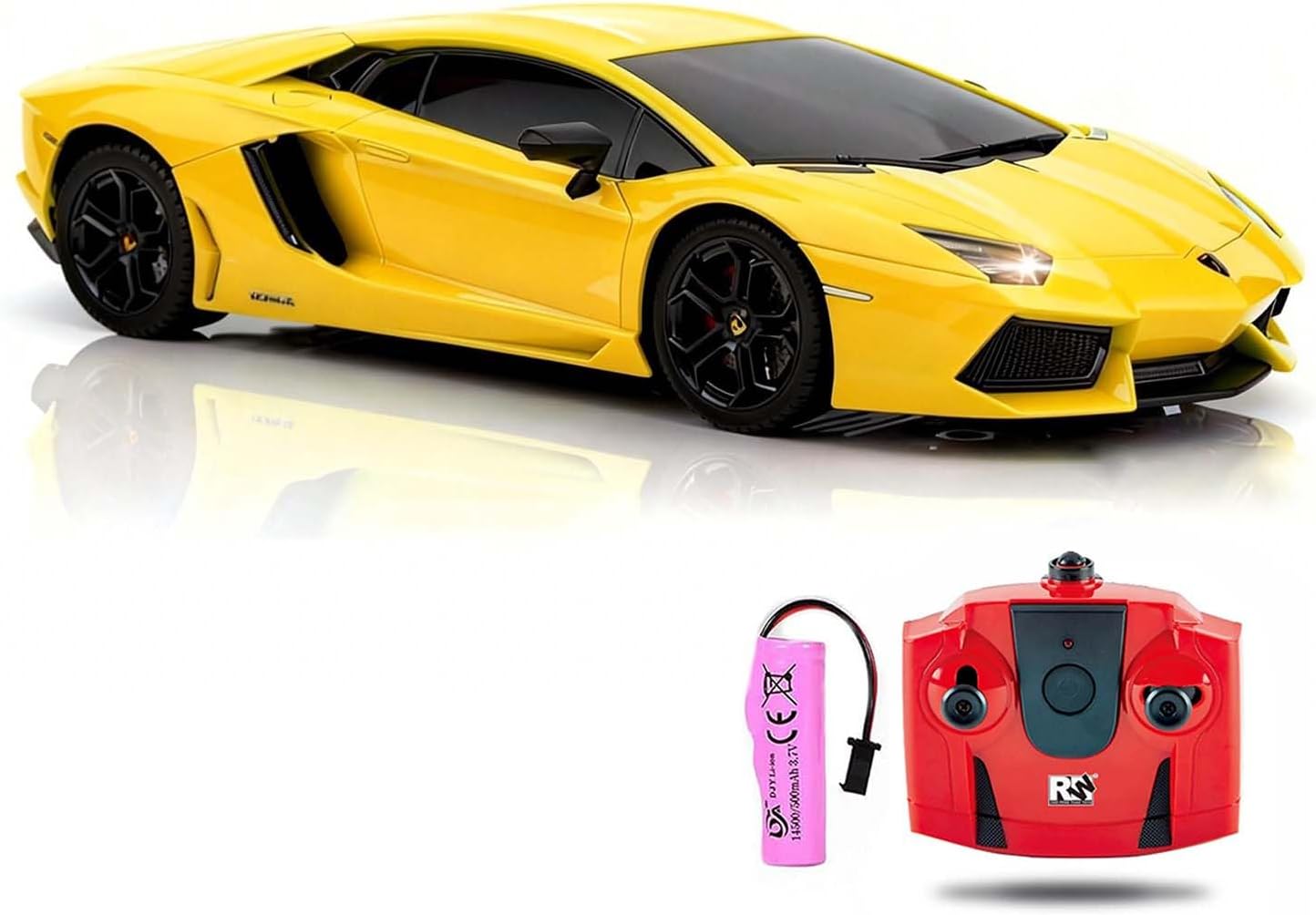 QUN FENG Official Licensed Lamo LP-700 1:18 Scale Remote Control Car for Kids 8-12 Years, RC Car with Rechargeable Battery 3.7V 500mAh, 2.4GHz Matte Yellow