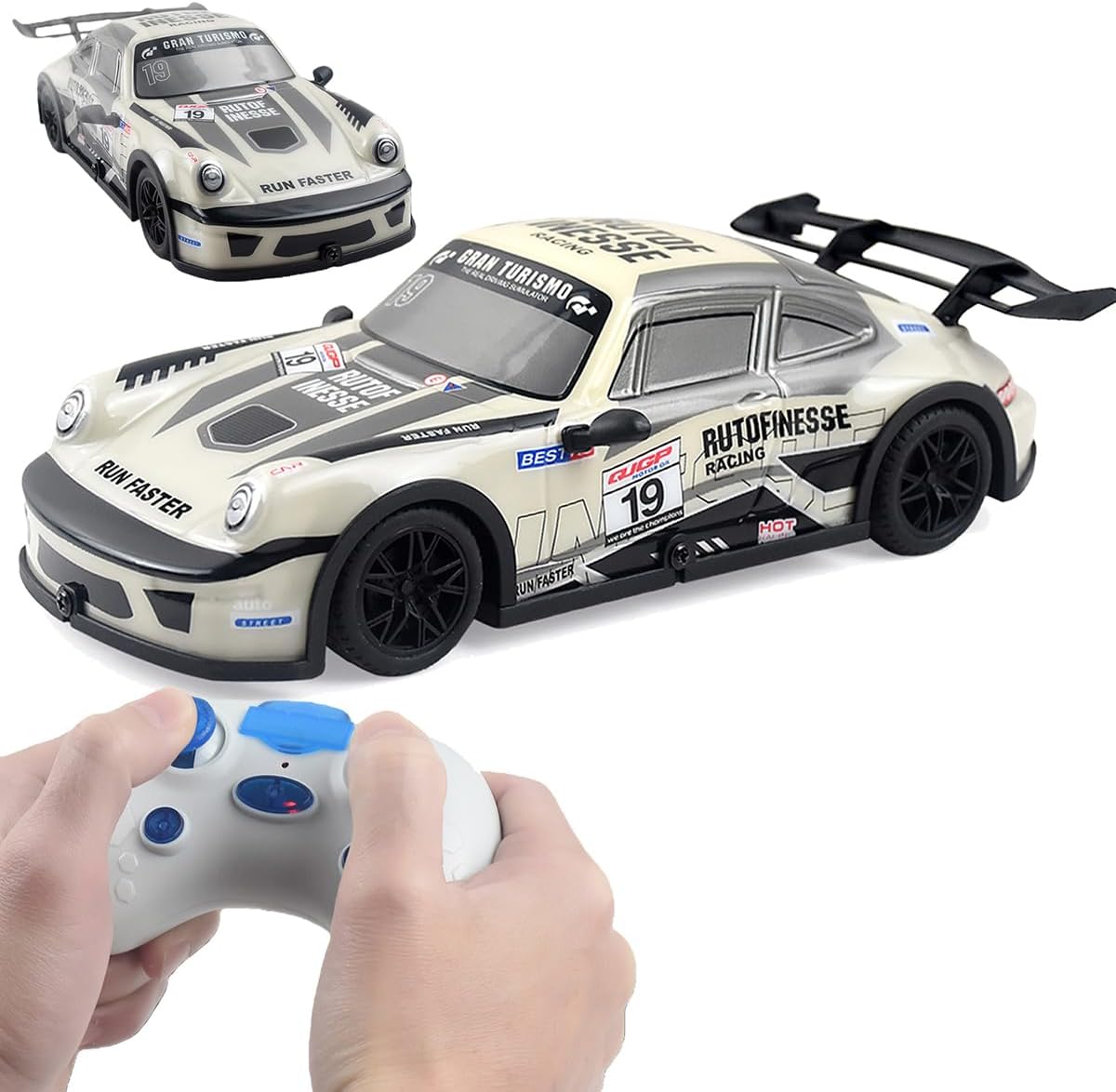 Cosaway Remote Control Car 2.4GHz Drift RC Car Toys for Kids Lights Up High Speed Race Car for Boys and Girls Gifts 3+ Years Old