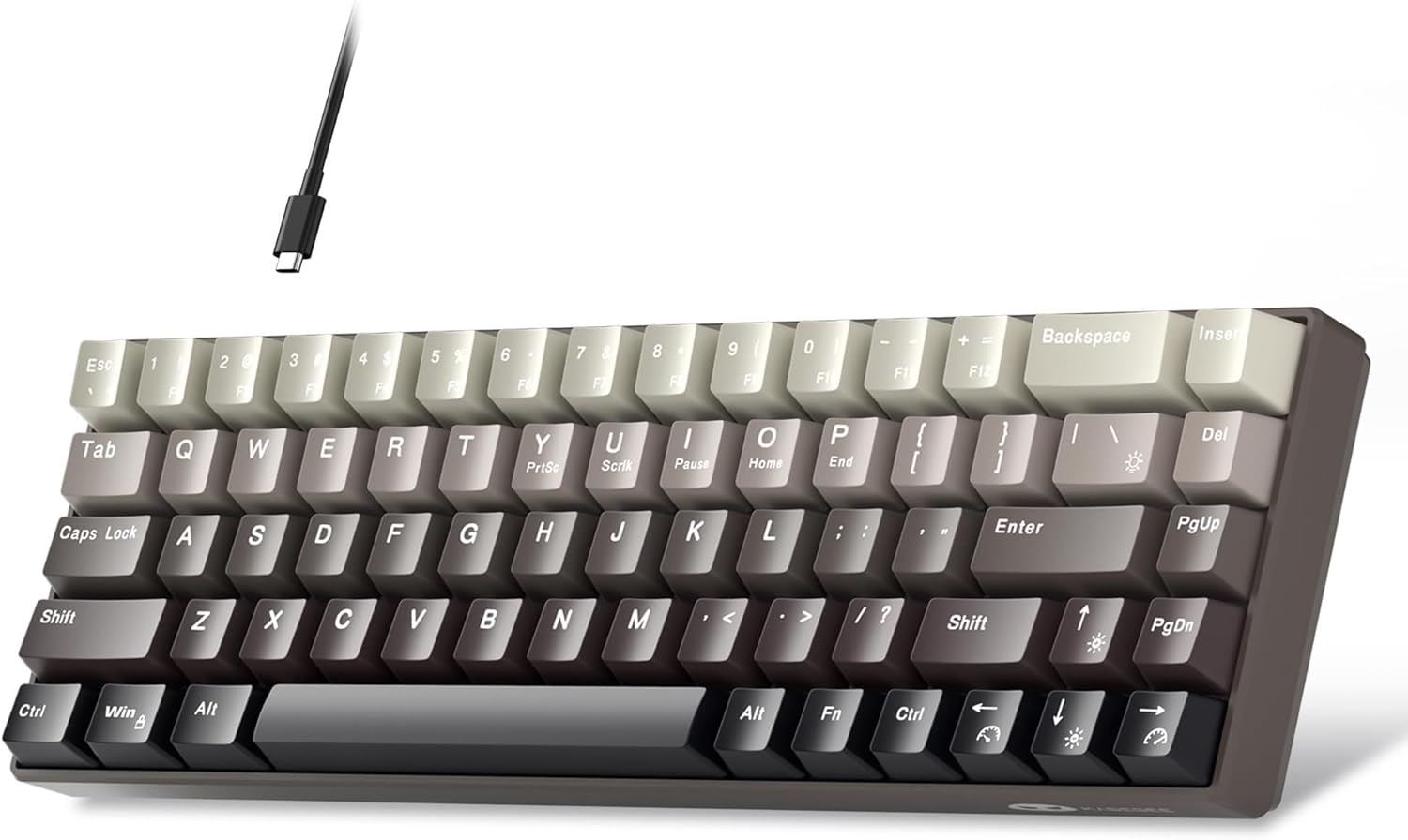 MageGee Portable 60% Mechanical Gaming Keyboard, Hot Swappable Blue Whale Switch, RGB Backlit Compact 68 Keys Mini Wired Gradient Custom Keyboard for Windows Laptop PC, with Silencing Cotton, Black