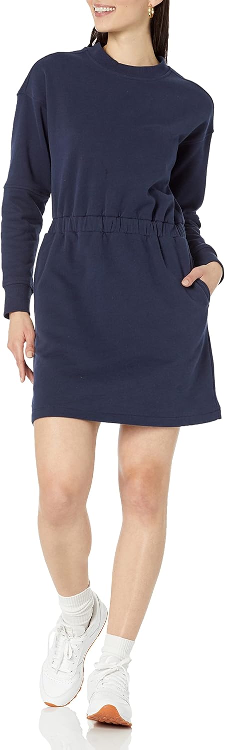 Amazon Essentials Women's Waisted Sweatshirt Dress (Available in Plus Size)