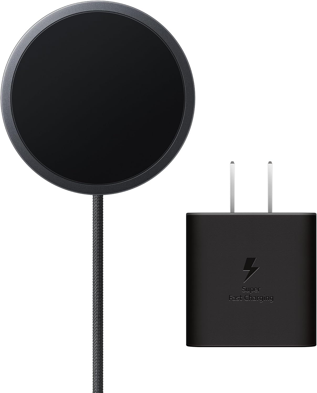 Samsung Galaxy Magnet Wireless Charger with 45W Power Adapter, Cordless Super Fast Charging, Powerful Design, Built-in Magnets, No-Slip Surface, Dark Gray