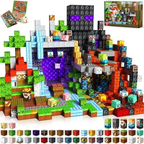 300 PCS Magnetic Blocks - Magnetic Building Blocks, Stacking Magnets for Kids, Sensory Toy for STEM Montessori Sensory Toys for Kids 3+ Boys and Girls Christmas Birthday Gifts