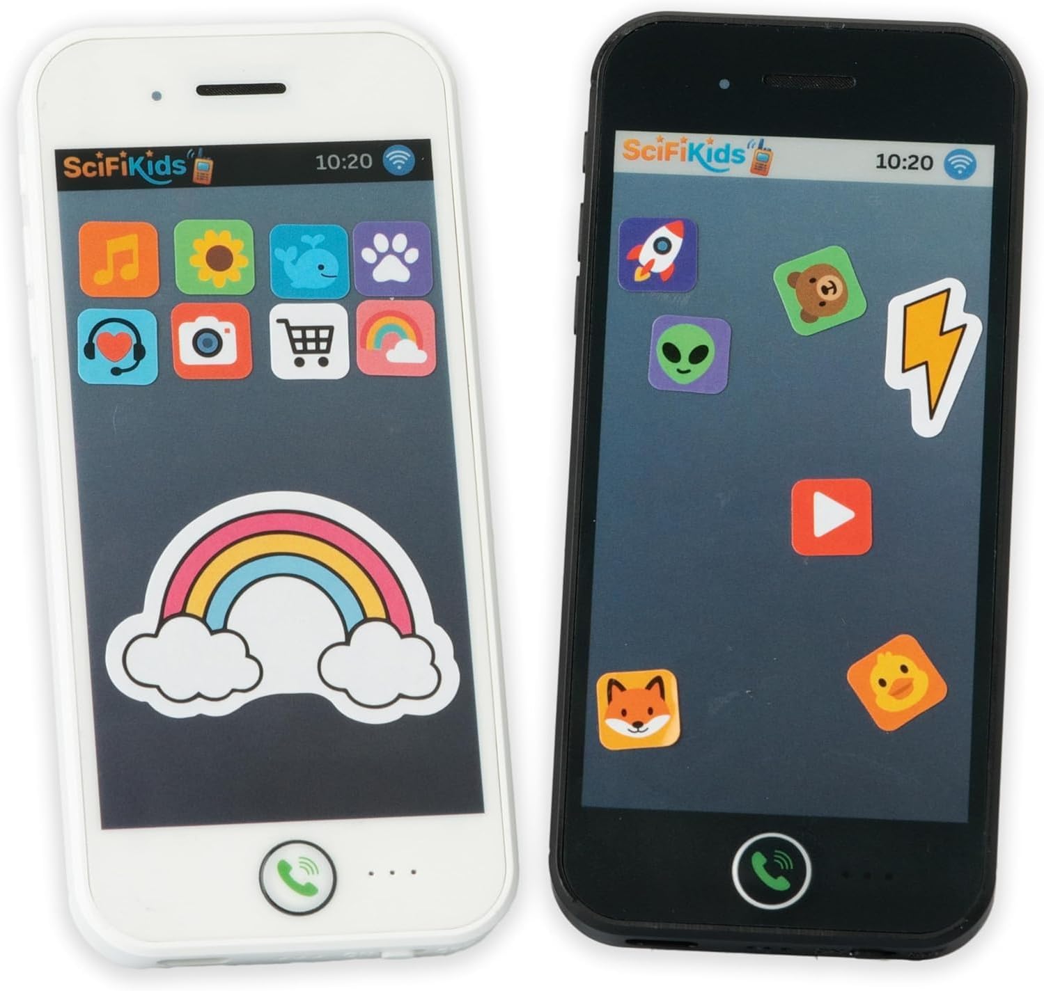 Kids Walkie Talkie Phones (2 Pack) \u2013 Rechargeable Two-Way Toy Voice Phones with One-Press Call, Customize with Fun Stickers, Clear Digital 2.4GHz Audio, Indoor &amp; Backyard Play for Boys &amp; 