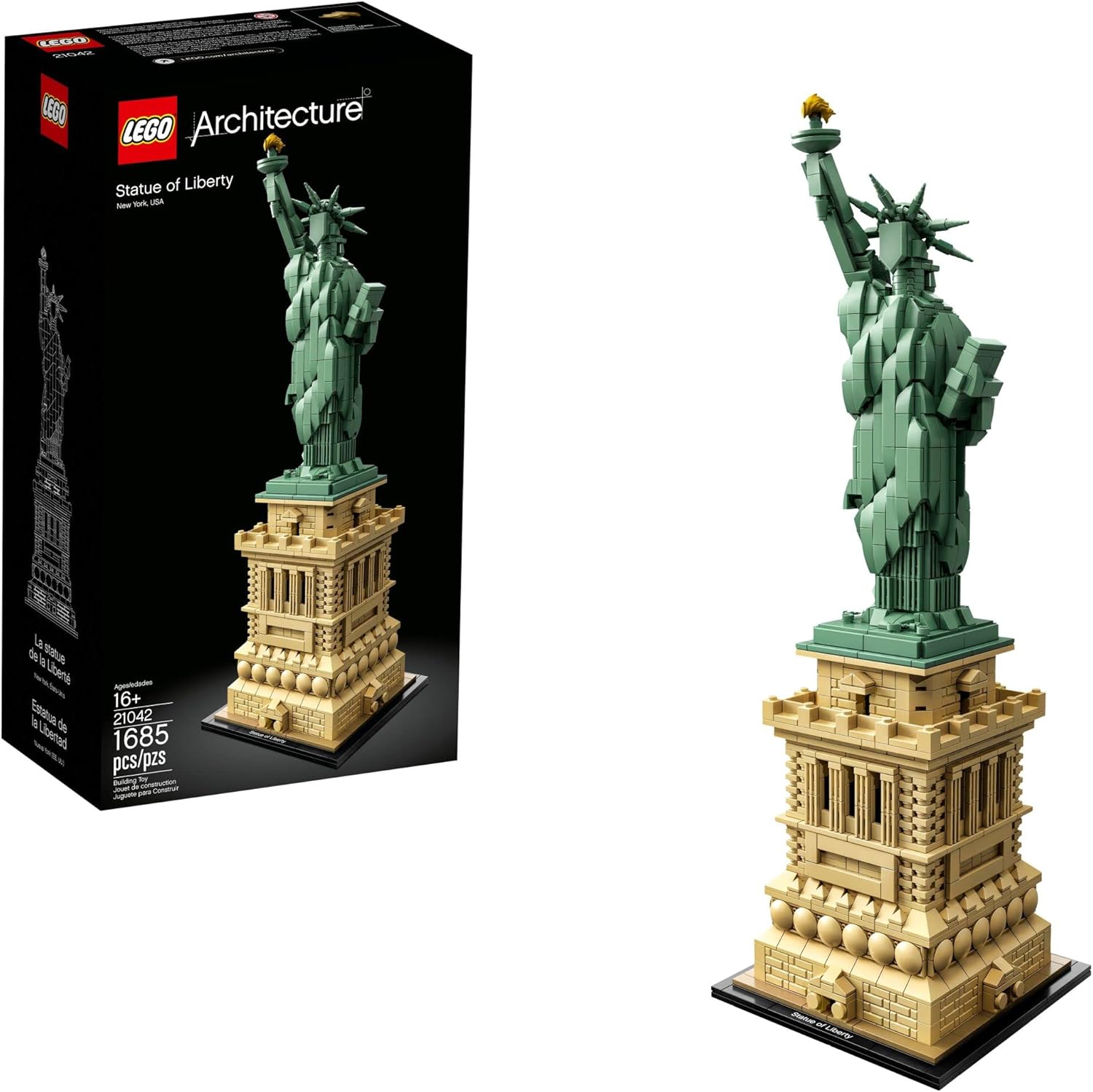 LEGO Architecture Statue of Liberty Model Building Set - Collectible New York City Souvenir, Creative Home Décor or Office Centerpiece, Great Gift Idea for Adults and Teens, 21042