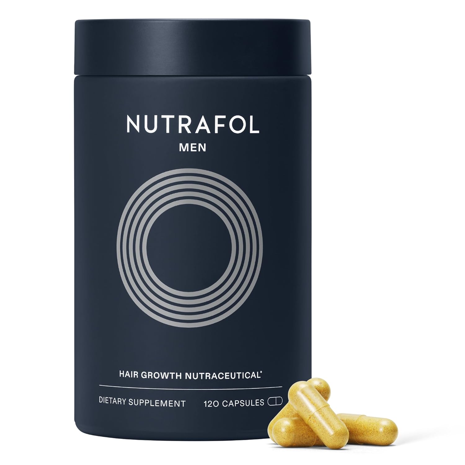 Nutrafol Men's Hair Growth Supplements, Clinically Tested for Visibly Thicker Hair and Scalp Coverage, Dermatologist Recommended - 1 Month Supply