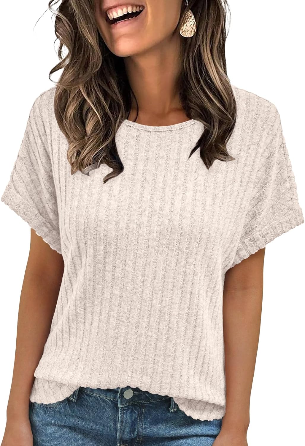 AUTOMET Women Summer Tops 2026 Spring Sweaters Dressy Casual Short Sleeve Shirts Business Blouses