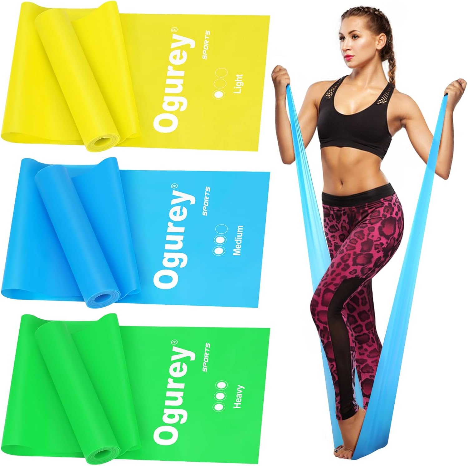 Resistance Bands, Professional Exercise Bands, Physical Therapy Bands for Strength Training, Yoga, Pilates, Stretching, Recovery, Stretch Elastic Band for Working Out, Workout Bands for Home Gym