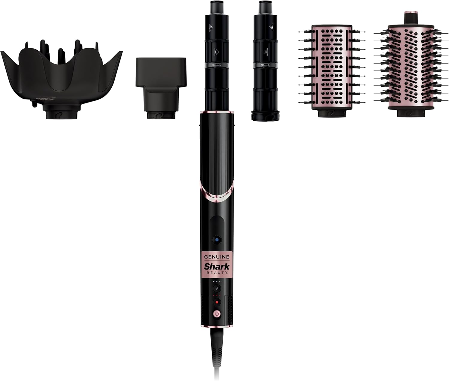Shark Hair Dryer | FlexStyle Hair Styling System | Portable &amp; Powerful Blow Dryer Brush | Hair Curler &amp; Volumizer | 6 Styling Tools Included | Best for All Hair Types | Black | HD440BK