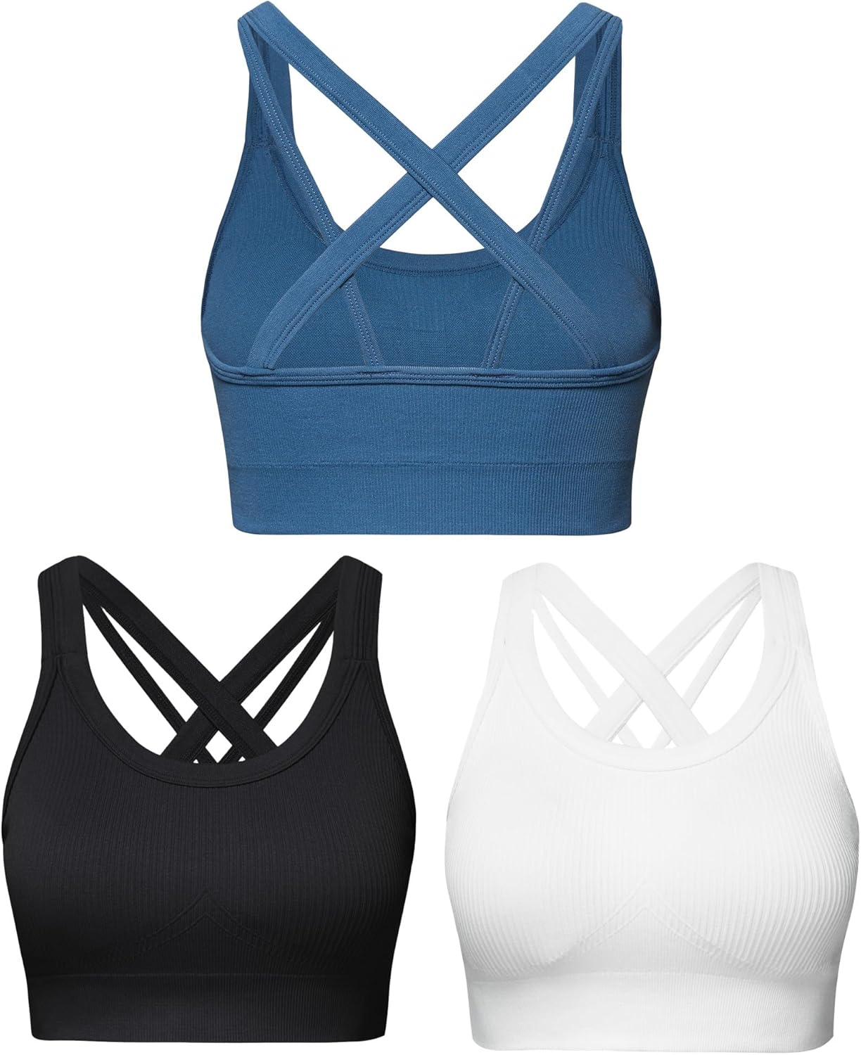 Sports Bras for Women HIigh Support, Criss-Cross Back Padded Strappy High Impact Sports Bras for Women Large Bust