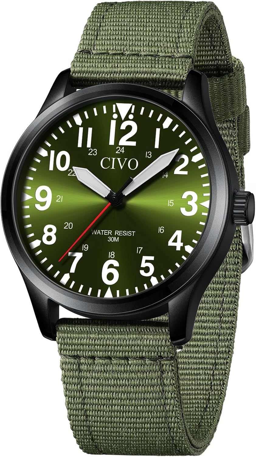 CIVO Military Watch for Men Waterproof: Analog Mens Watches Classic- Field Wrist Watches for Man