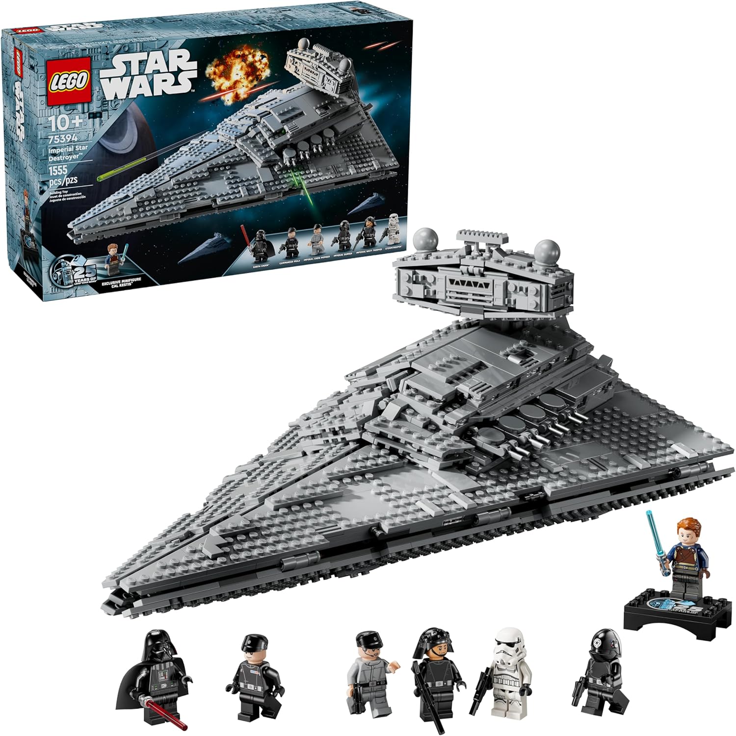 LEGO Star Wars Imperial Star Destroyer Building Toys Set - Build &amp; Display for Boys &amp; Girls, Ages 10+ - Gift for Birthdays - Star Wars Darth Vader &amp; 6 Minifigure Toys - 75394