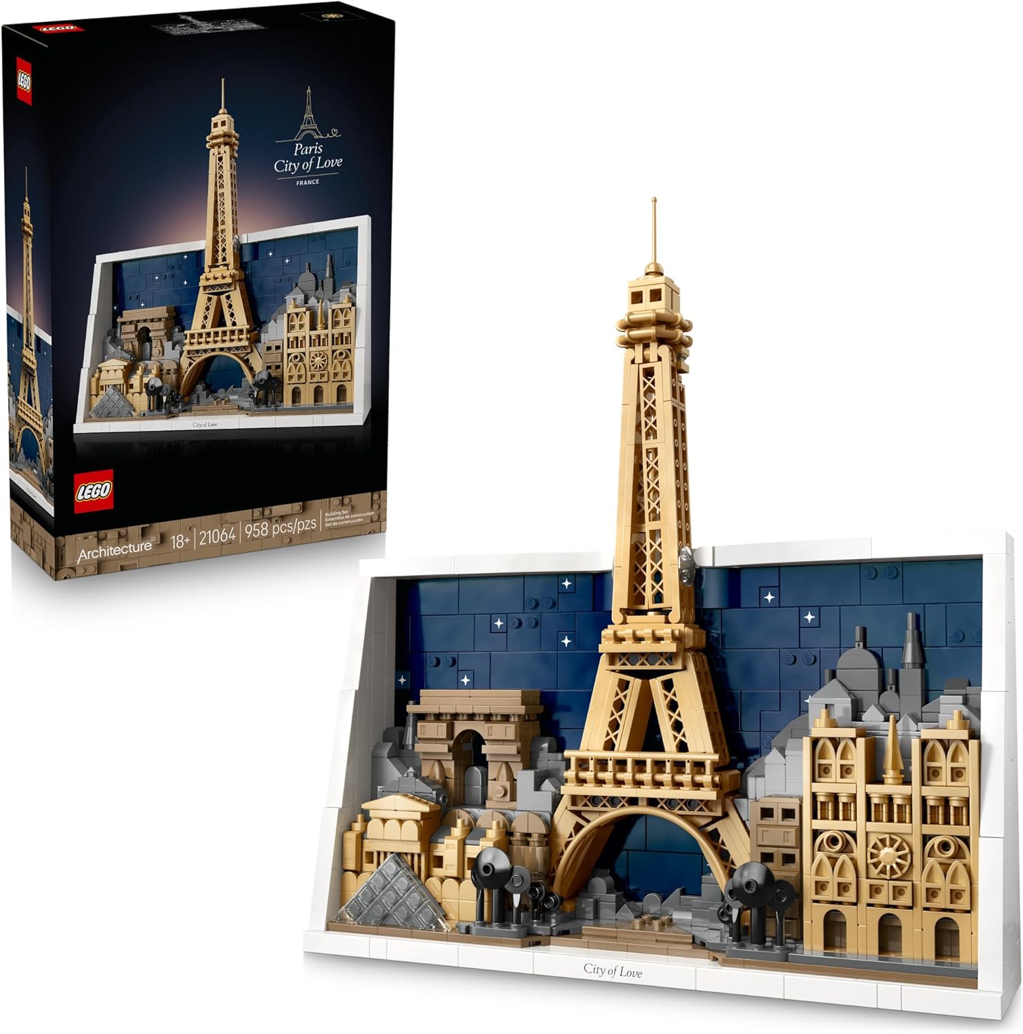 LEGO Architecture Paris \u2013 City of Love Building Set for Adults - DIY Office or Bedroom Decor for Women &amp; Men, Ages 18+ - Buildable Frame to Hang or Stand for Display - Gift Idea for Birthdays