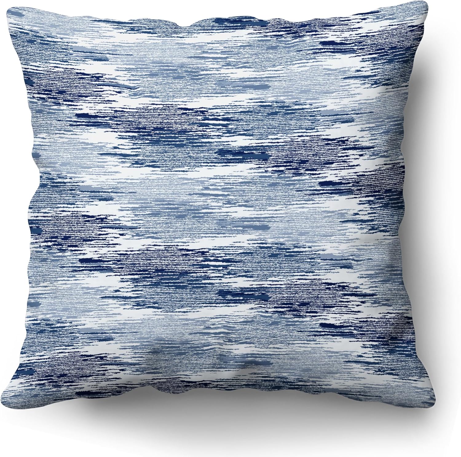 Americanflat 18x18 Throw Pillow with Sewn-in Insert - All-in-One Decorative Pillows - No Cover Needed - Soft and Durable Cushion for Bed or Sofa - Polyester - Blue and White